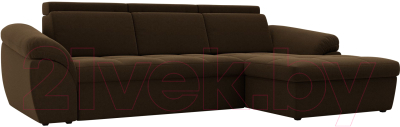 Диван угловой Лига Диванов Мисандра правый / 101813 (микровельвет коричневый)