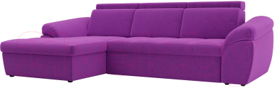 Диван угловой Лига Диванов Мисандра левый / 101814 (микровельвет фиолетовый)