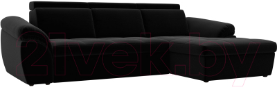 Диван угловой Лига Диванов Мисандра правый / 101815 (микровельвет черный)