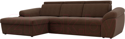 Диван угловой Лига Диванов Мисандра левый / 101817 (рогожка корчневый)