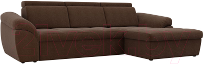 Диван угловой Лига Диванов Мисандра правый / 101817 (рогожка коричневый)