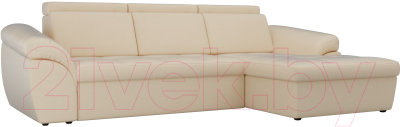 Диван угловой Лига Диванов Мисандра правый / 101819 (экокожа бежевый)
