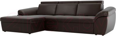 Диван угловой Лига Диванов Мисандра левый / 101821 (экокожа коричневый)