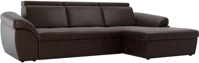 Диван угловой Лига Диванов Мисандра правый / 101821 (экокожа коричневый)