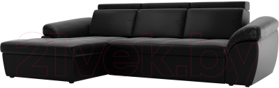 Диван угловой Лига Диванов Мисандра левый / 101822 (экокожа черный)