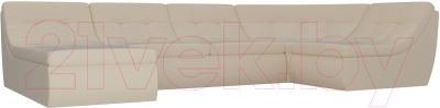 Диван П-образный Лига Диванов Холидей модульный / 101861 (экокожа бежевый)