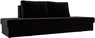 Диван Лига Диванов Сплит / 101962 (микровельвет черный)