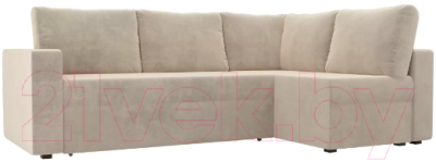 Диван угловой Лига Диванов Оливер правый / 102062 (велюр бежевый)