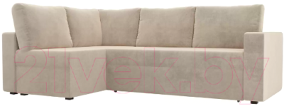 Диван угловой Лига Диванов Оливер левый / 102062 (велюр бежевый)