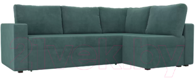 Диван угловой Лига Диванов Оливер правый / 102063 (велюр бирюзовый)