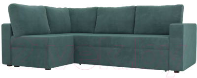 Диван угловой Лига Диванов Оливер левый / 102063 (велюр бирюзовый)