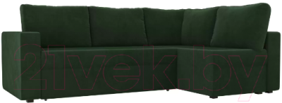 Диван угловой Лига Диванов Оливер правый / 102064 (велюр зеленый)
