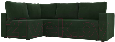 Диван угловой Лига Диванов Оливер левый / 102064 (велюр зеленый)