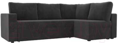 Диван угловой Лига Диванов Оливер правый / 102066 (велюр серый)