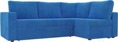 Диван угловой Лига Диванов Оливер правый / 102067 (велюр синий)