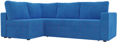 Диван угловой Лига Диванов Оливер левый / 102067 (велюр синий)