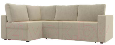 Диван угловой Лига Диванов Оливер левый / 102069 (микровельвет бежевый)