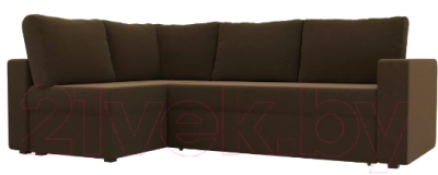 Диван угловой Лига Диванов Оливер левый / 102071 (микровельвет коричневый)