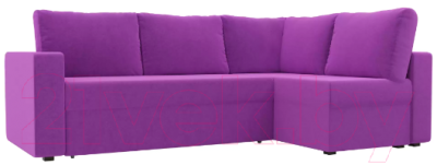 Диван угловой Лига Диванов Оливер правый / 102072 (микровельвет фиолетовый)