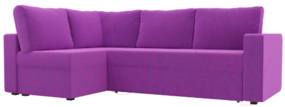 Диван угловой Лига Диванов Оливер левый / 102072 (микровельвет фиолетовый)