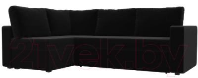 Диван угловой Лига Диванов Оливер левый / 102073 (микровельвет черный)