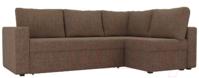 Диван угловой Лига Диванов Оливер правый / 102075 (рогожка корчневый)
