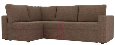 Диван угловой Лига Диванов Оливер левый / 102075 (рогожка коричневый)