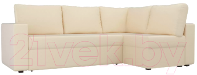 Диван угловой Лига Диванов Оливер правый / 102077 (экокожа бежевый)
