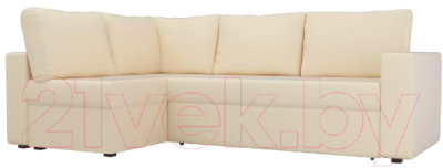 Диван угловой Лига Диванов Оливер левый / 102077 (экокожа бежевый)