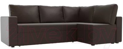 Диван угловой Лига Диванов Оливер правый / 102079 (экокожа коричневый)