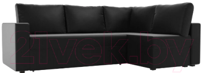 Диван угловой Лига Диванов Оливер правый / 102080 (экокожа черный)