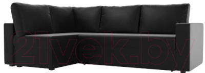 Диван угловой Лига Диванов Оливер левый / 102080 (экокожа черный)