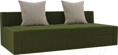 Диван Лига Диванов Мартин / 102811 (микровельвет зеленый/бежевый)