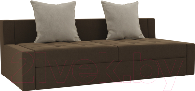 Диван Лига Диванов Мартин / 102812 (микровельвет коричневый/бежевый)