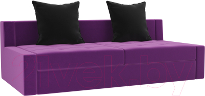 Диван Лига Диванов Мартин / 102813 (микровельвет фиолетовый/черный)