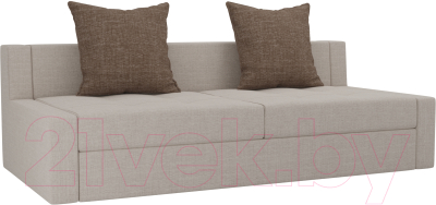 Диван Лига Диванов Мартин / 102815 (рогожка бежевый/коричневый)