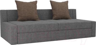 Диван Лига Диванов Мартин / 102820 (рогожка серый/коричневый)