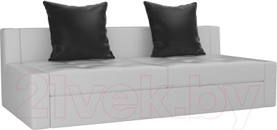 Диван Лига Диванов Мартин / 102822 (экокожа белый/черный)