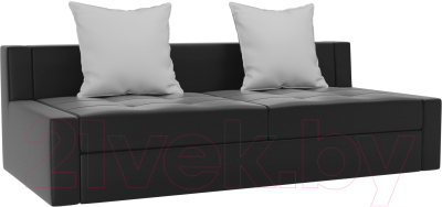 Диван Лига Диванов Мартин / 102824 (экокожа черный/белый)