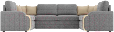 Диван П-образный Лига Диванов Николь П-образный 105 / 60365 (рогожка, серый/бежевый)