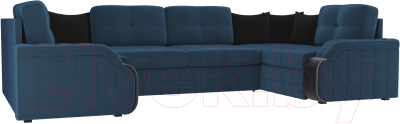 Диван П-образный Лига Диванов Николь 105 / 102980 (велюр, голубой)