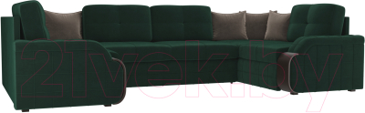 Диван П-образный Лига Диванов Николь 105 / 102981 (велюр, зеленый)
