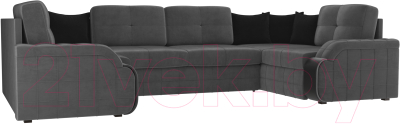 Диван П-образный Лига Диванов Николь 105 / 102984 (велюр, серый)
