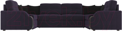 Диван П-образный Лига Диванов Николь 105 / 102982 (велюр, фиолетовый)