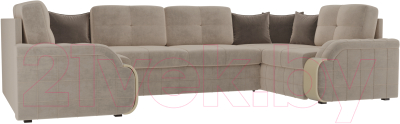 Диван П-образный Лига Диванов Николь 105 / 102978 (велюр, бежевый)