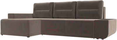 Диван угловой Лига Диванов Чикаго левый / 110730 (велюр коричневый)