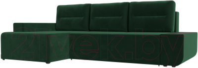 Диван угловой Лига Диванов Чикаго левый / 110734 (велюр зеленый)