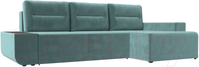 Диван угловой Лига Диванов Чикаго правый / 110738 (велюр бирюзовый)