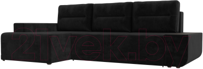 Диван угловой Лига Диванов Чикаго левый / 110742 (велюр черный)