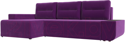 Диван угловой Лига Диванов Чикаго левый / 110751 (микровельвет фиолетовый)